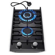 30cm Gas Hob 2 Burners Glass