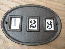 Vintage style Cast iron House Sign Door Plaque Name Number Plate 1 to 999 