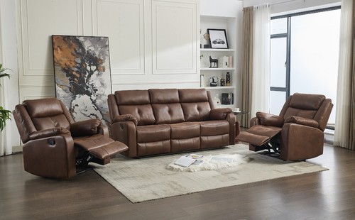 Tan brown fabric recliner - tan,