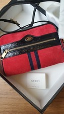 Gucci Ophidia Red Suede Small