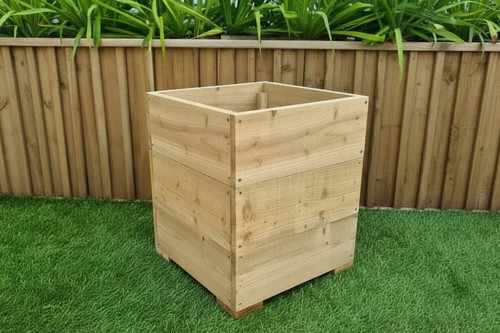 40cm square wooden planter - 40cm,