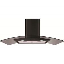 CDA ECP92BL Refurbished  Curved Glass 90cm Chimney Cooker Hood Black A1/ECP92BL