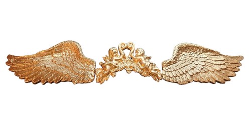 Pair chrome gold angel - pair,