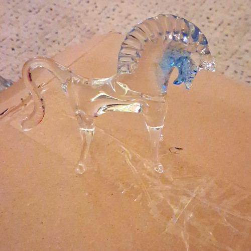 Clear glass crystal horse - glass/crystal,