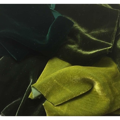 Silk velvet greens fabric - silk,