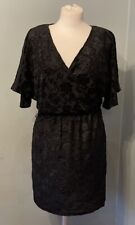 H&M Conscious Collection Black Velvet/sheer Party Dress Size 8