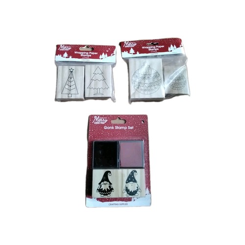 Christmas wooden rubber stamps - rubber,