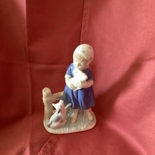 John Jenkins-  porcelain figurine- 'girl with rabbit & dog' ornament