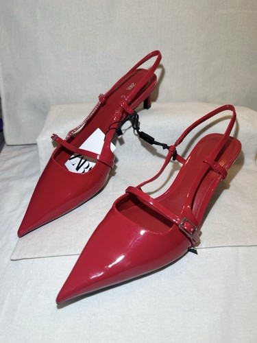 Zara patent finish slingback - ,