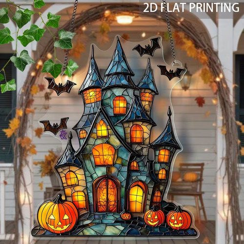 Large bat haunted castle - &,