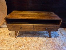 Solid wood media unit with 2