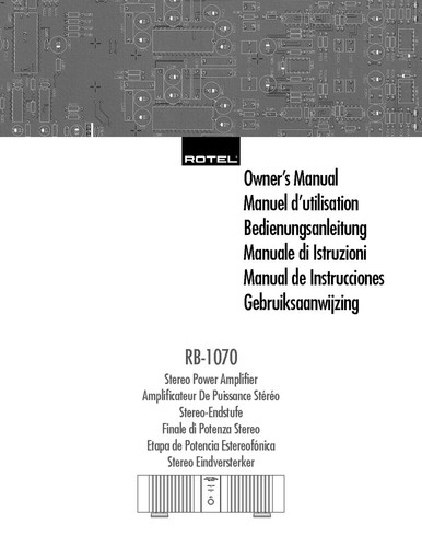 Rotel 1070 amplifier owners - amplifier,