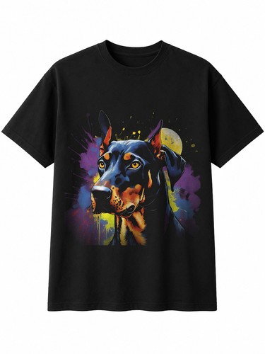 Splatter art doberman - doberman, broken