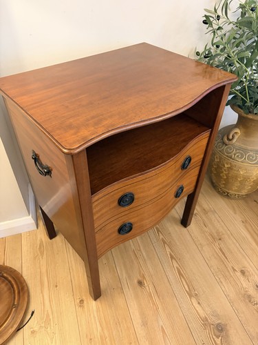 Vintage mahogany linen press - linen,