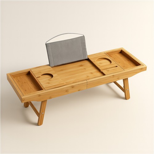 Bed bath tray table - tray, with