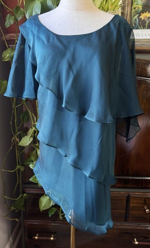 Dark teal silky chiffon - 18,