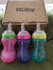 Brand New Nubby No Spill Soft Straw Easy Grip Sippy Cup Suitable From 12 Months