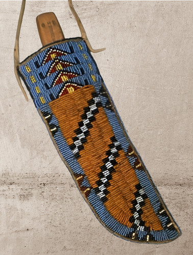 Native beaded knife covers - beaded,