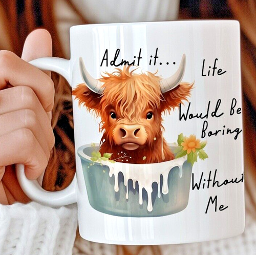 Highland cow mug funny - cow,
