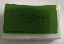 Jo Downs Handmade Fused Glass Green Soap Holder Trinket Dish Great Gift