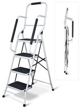 Aidapt Step Stool Ladder with Handrail, 4 Steps Sturdy Durable Multiuse VM862C