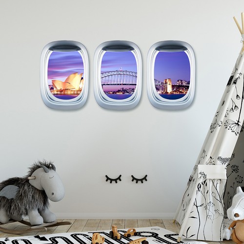 Self adhesive airplane - adhesive, window