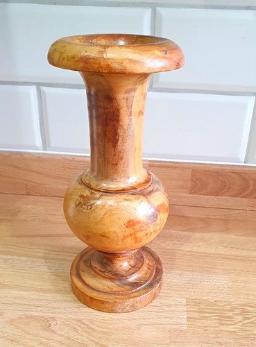Turned wooden vase vintage - turned,