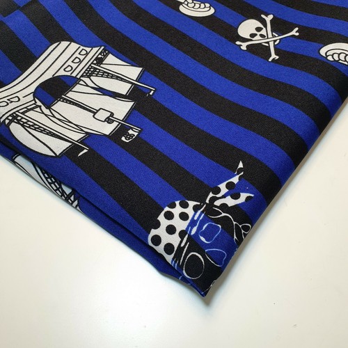 Blue pirate ship polyester - blue,