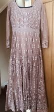 Stunning Indian/Pakistani Special Occasion Long Dress In Dusky Pink, Size 8-10.
