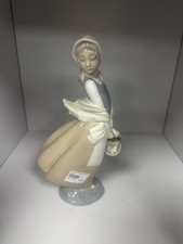 NAO Lladro 0237 "Graceful" Windswept Girl With Fruit Basket