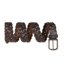 Mens Woven Leather Belt Braided Genuine Leather Jeans Belt Handmade Adjustable