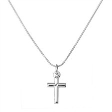 Small Plain Real 925 Sterling Silver Cross Necklace 16 18 20 22 Inches