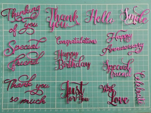 Die cut shapes sentiments - shapes,, 13