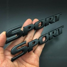 2Pcs Sport Logo Sticker For Car Trunk Rear Fender Door Emblem Badge Decal Black 