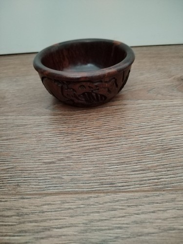 Vintage wooden carved - wooden, trinket
