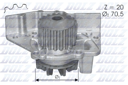 Fits dolz c119 water pump - dolz,