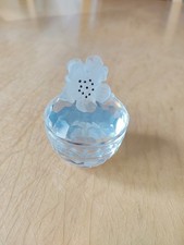 Vintage Swarovski Anemone Flowers Floral Frosted Crystal Trinket Box