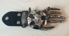 Skeleton Hand Solid Biker Belt