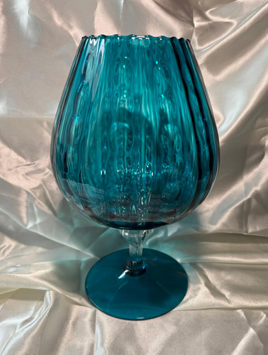 Vintage large teal blue - teal, glass