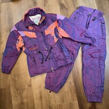 Vtg Spyder Ski Suit Snowsuit Two Piece Snow Bib Pants Retro Iridescent Womens 6