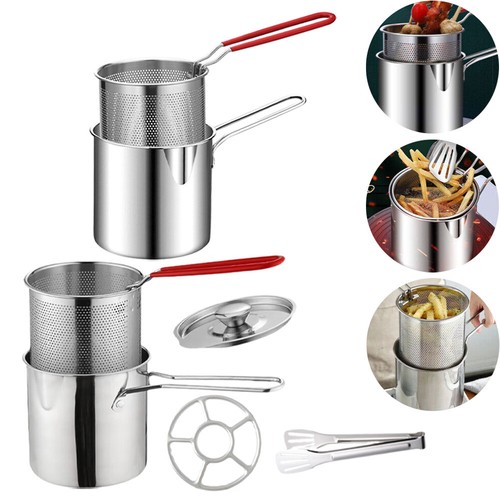 Deep fryer set 12cm stainless - deep,