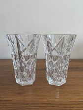 Pair Cut Glass Bud Vases 13cm