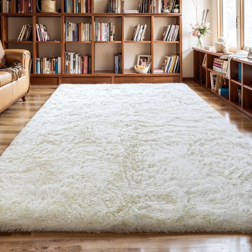 Thick area rug - thick, white