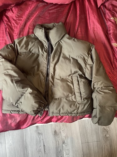 Cropped hoodless puffer jacket - cropped,