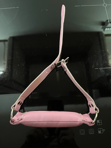 Hot pink leather bit gag - bit, cute