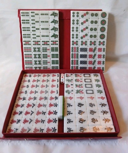 Mahjong set 144 green back - set,