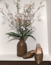 ANTIQUE FLAPPER 1920’S SHIMMERING SEQUIN SHOES WITH BURNISHED SILVER HEELS