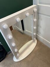 Hollywood mirror, white with mirror stand, large with twist bulb dimmer