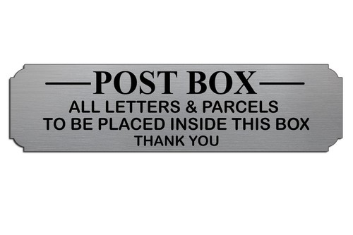 Post box parcels sign - box, plaque
