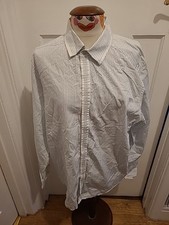 Mens Jeff Banks Size XL Blue/White Spotted Long Sleeved Shirt